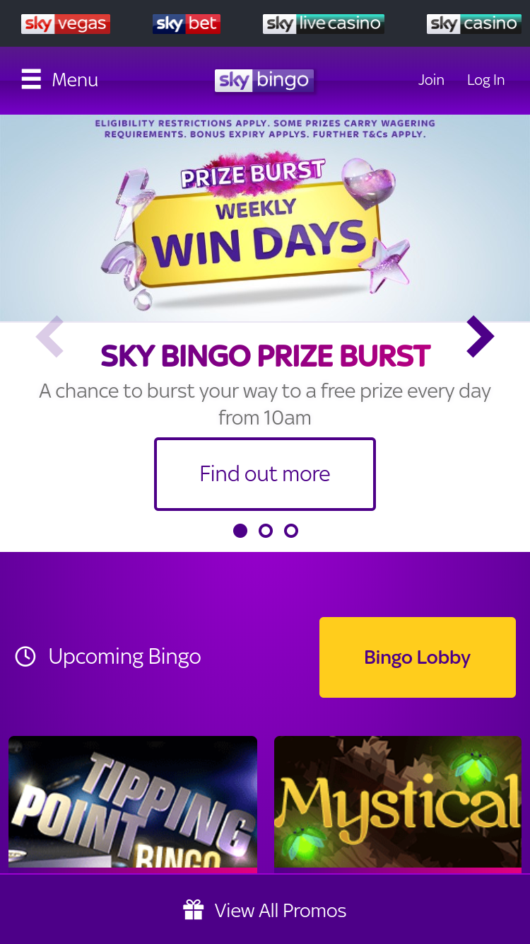 Sky Bingo mobile